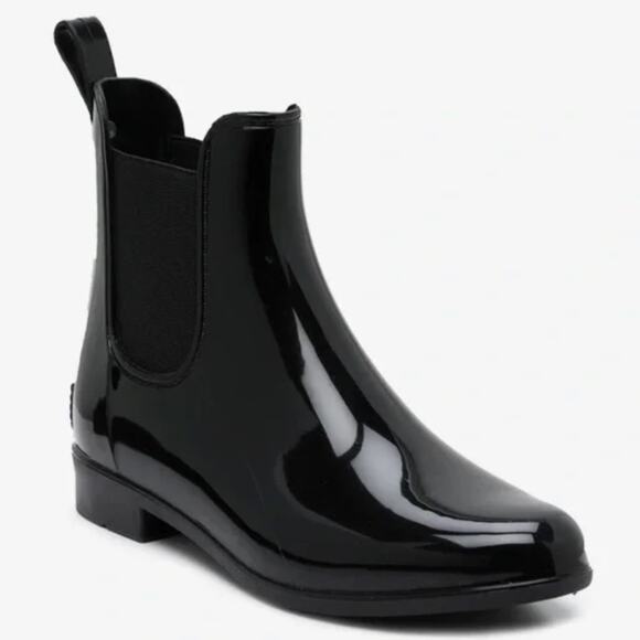 Marc Fisher Women's Black Rainy2 Chelsea Rain Boots Size 8 Minimal Classic - Picture 2 of 15